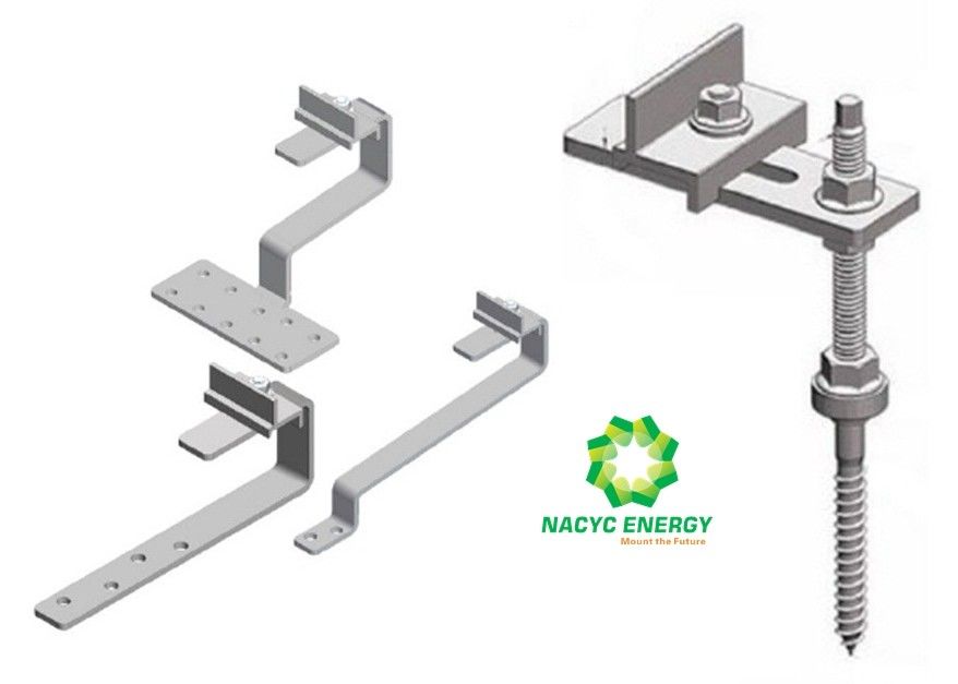 Pitched Residential Roof Solar Panel Adjustable Mounting Brackets