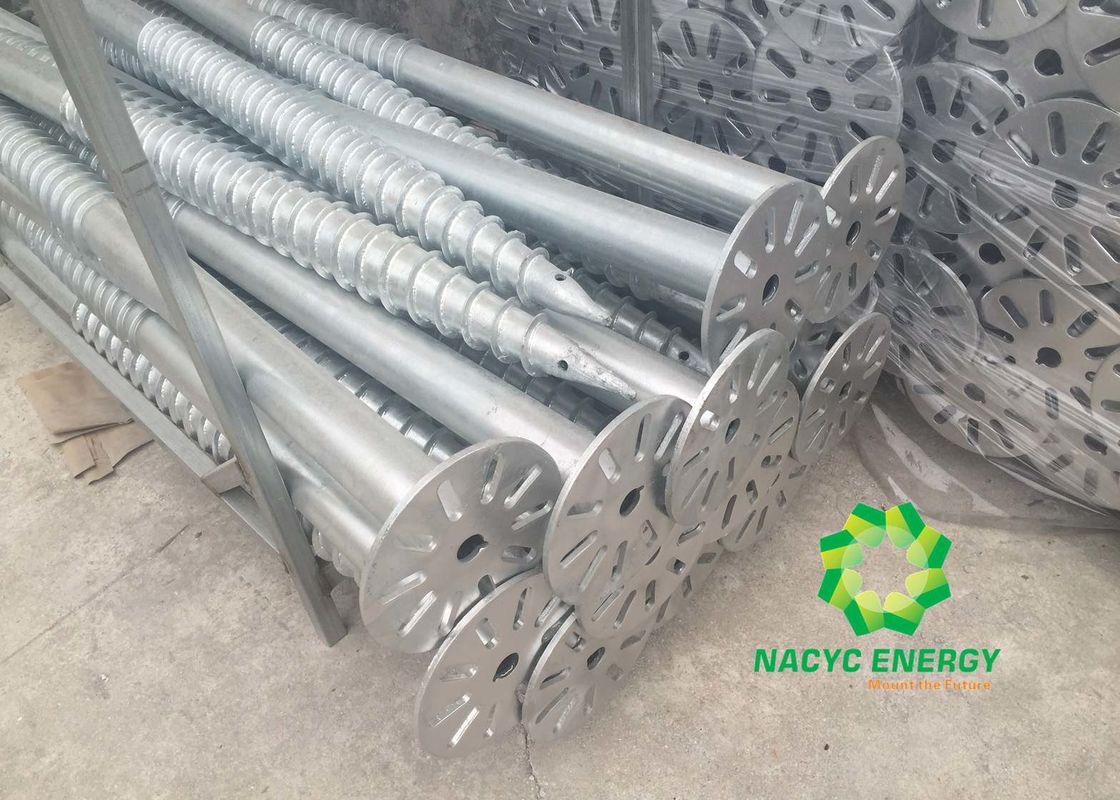 Spiral Solar Ground Screws 76mm Diameter Metal Ground Screw Pole Anchor