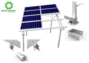Aluminum Adjustable Solar Panel Mount Brackets Silver Solar Rolling Ground Mounting Systems