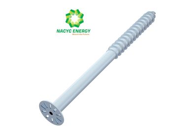 Steel Q235 Material Solar Ground Screws / Metal Ground Screw With Flange Plate