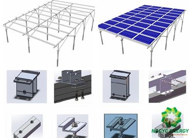 Lightweight Aluminum Ground Solar Mounting Brackets Patented Easy Installation