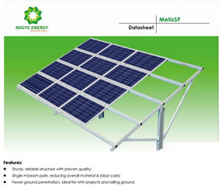 Ground Material Pole Solar Mounting System ,PV Racking System Ground Mount Solar Panel Kits Support