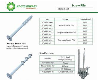 Long Service Life TOP VIP 0.1 USD  PV Solar Ground Screws Screw Pile Q235 Steel And SUS304