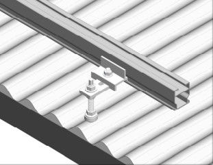 Customized Metal Roof Solar Mounting Systems Unique Clamp For Pitch Roof