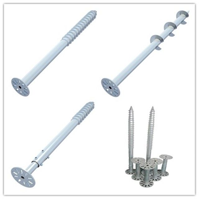 Durable Solar Ground Screws , Solar Panel Metal Ground Screw Flange