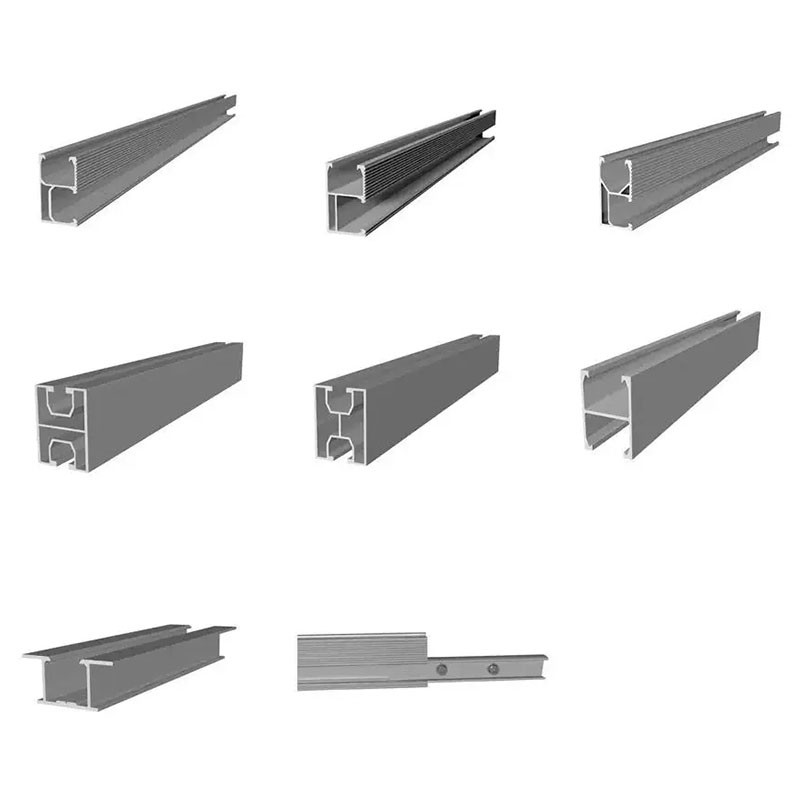 Biosolar Pv Fixing Rails Anodized 41mm Pv Mounting Rails Aluminium Solar Rail Customized