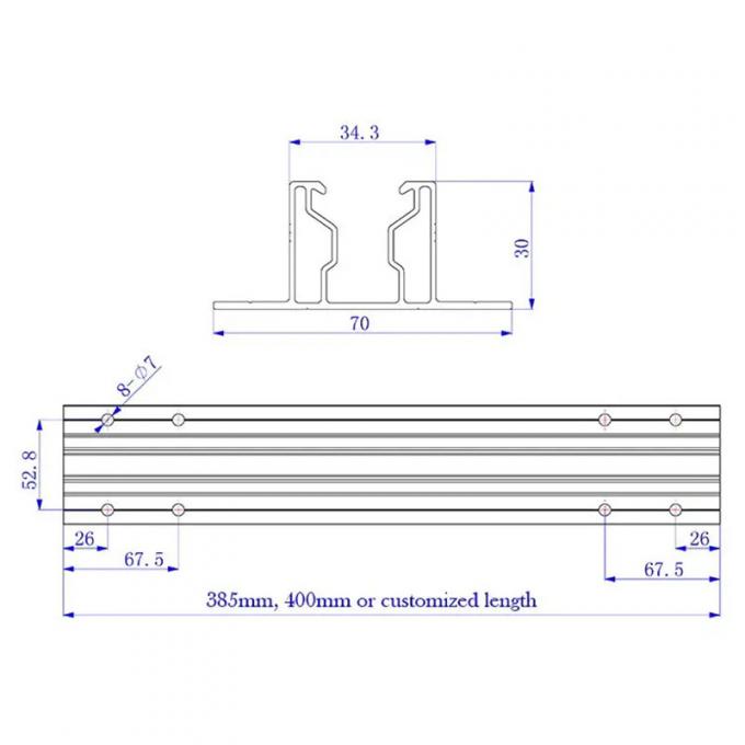 Solr Rails 41mm Silver Aluminum Solar Rail 3000mm Solar Pv Mounting Rails